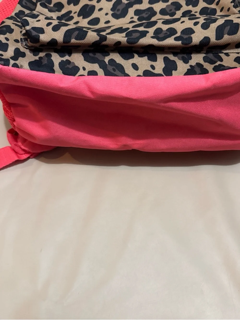 Leopard Print Backpack with Hot Pink Accents